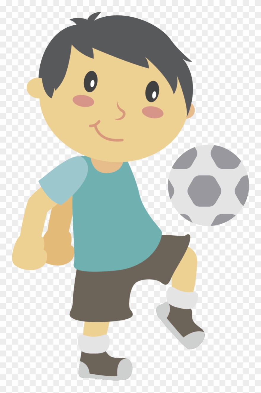 1 - - Niño Jugando Futbol Png Clipart