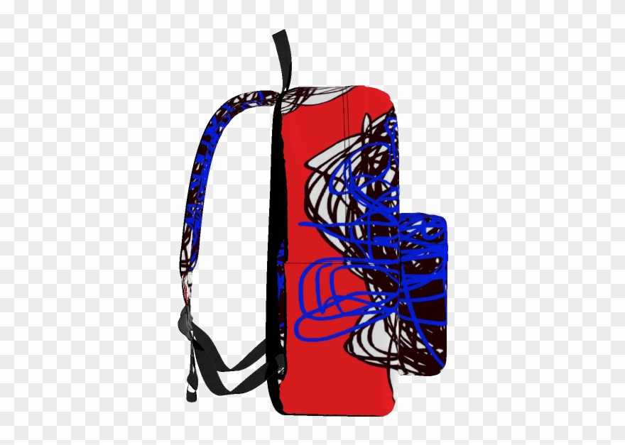 Abstract Regiaart Designed Red Blue Black Backpack - Plastic Backpack Png Clipart