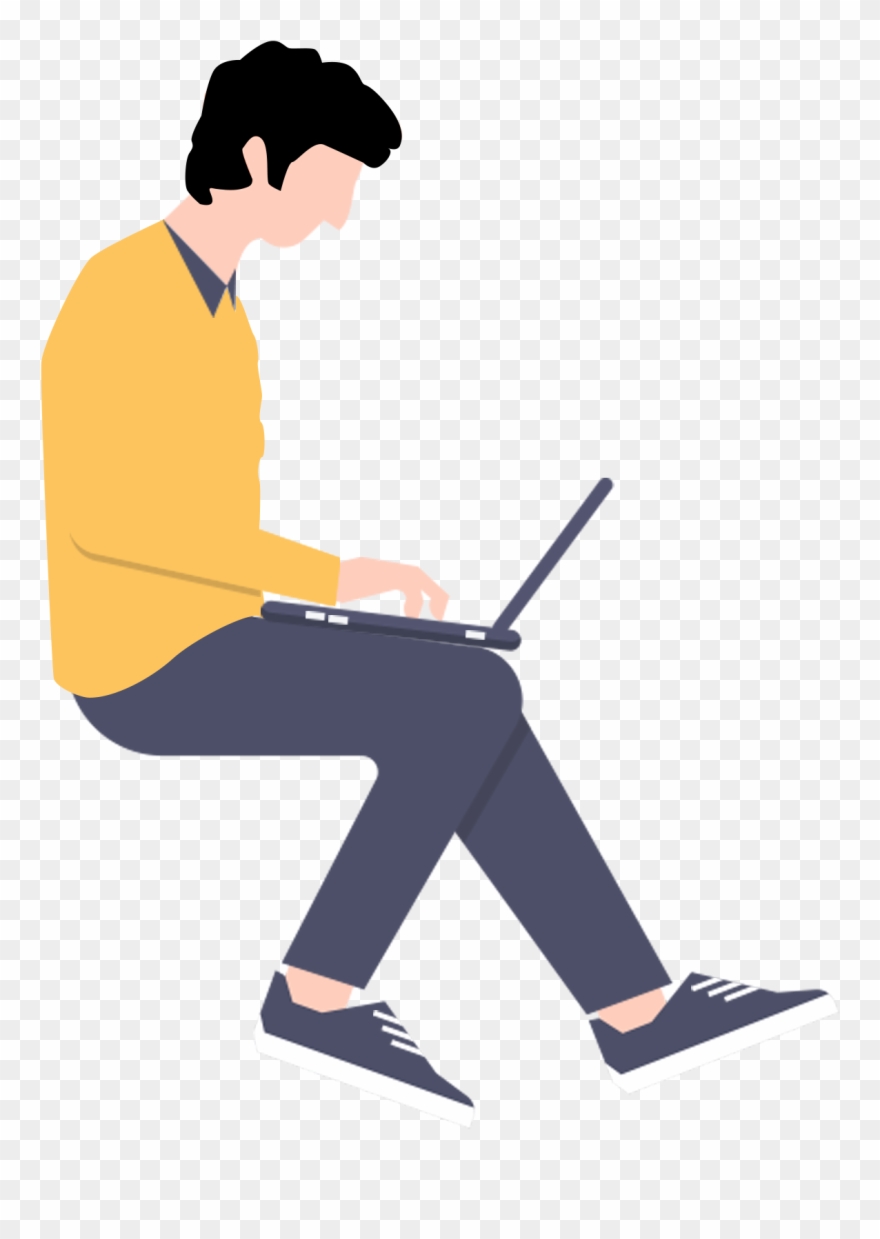 Play Computer Boy Yellow Original Png And Psd - Computer Clipart