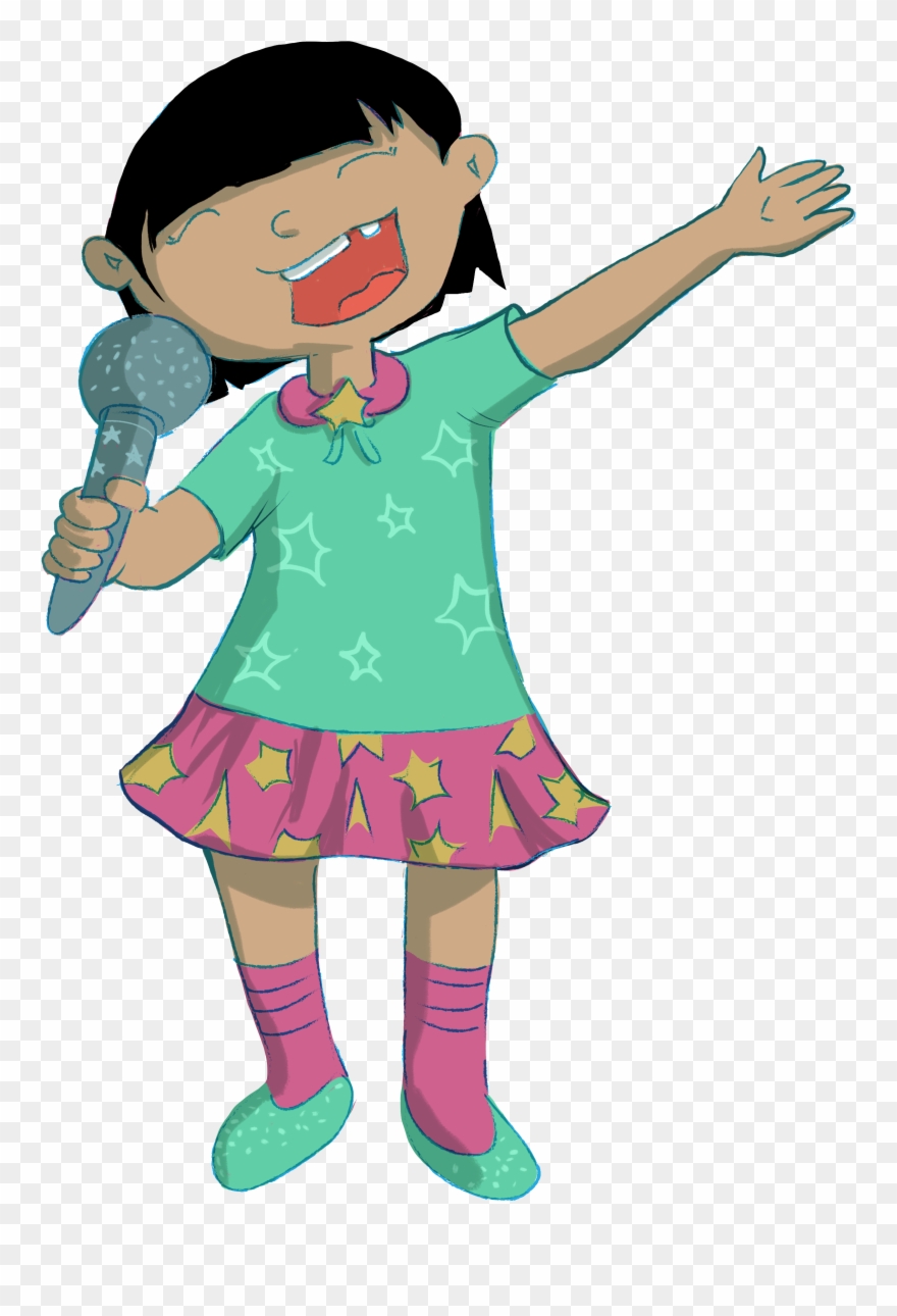 Child Singing Illustration - Cartoon Clipart