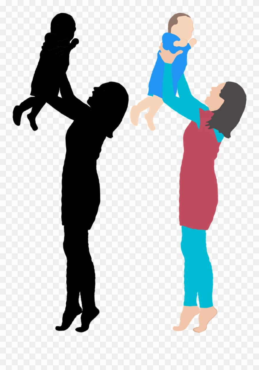 Family Mother Child - Woman With Baby Silhouette Clipart