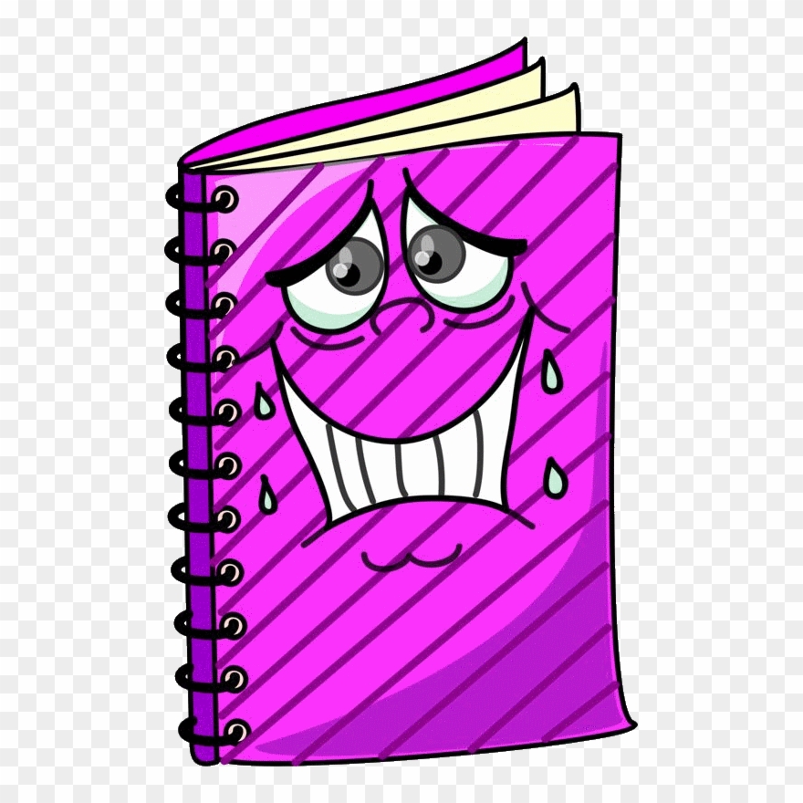 Cahier Violet En Sueur - Cahier Clipart - Png Download