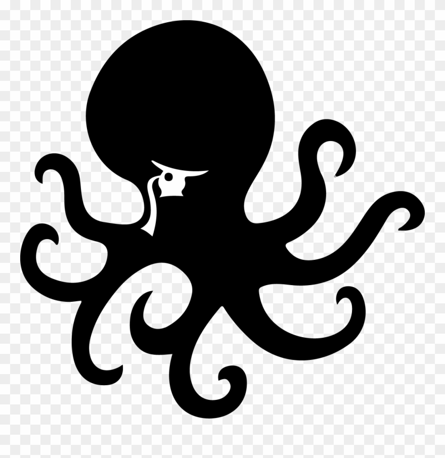 Octopus Png Black - Octopus Logo Png Clipart
