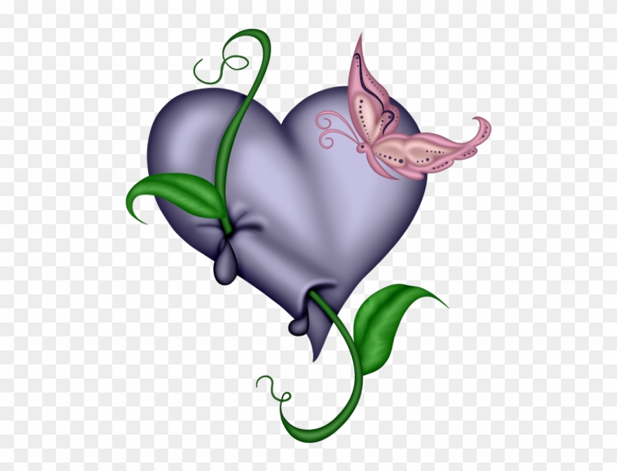 Coeur,tube,png - Heart Butterfly Png Clipart