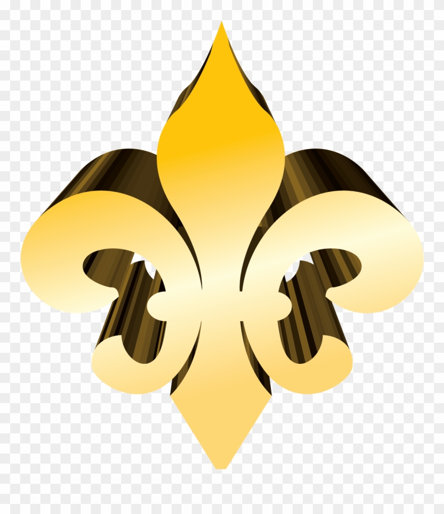 Gold Fleur De Lis Vector Clip Art - Gold - Png Download