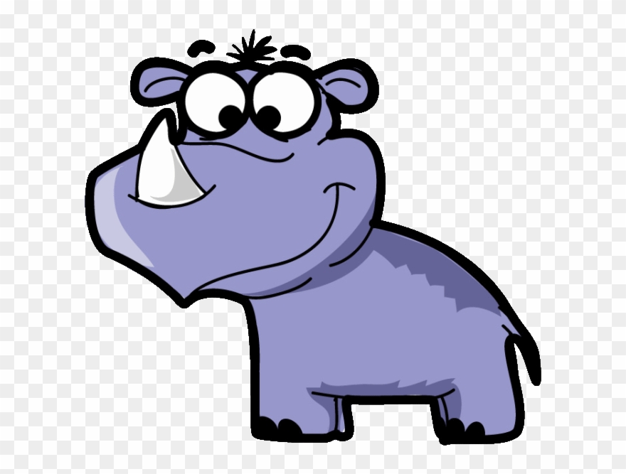 263 Rhinoceros - Cartoon Illustration Rhino Clipart