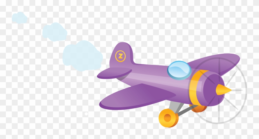 Cartoon Propeller Plane Png Clipart - Dessin Avion Couleur Fond Transparent