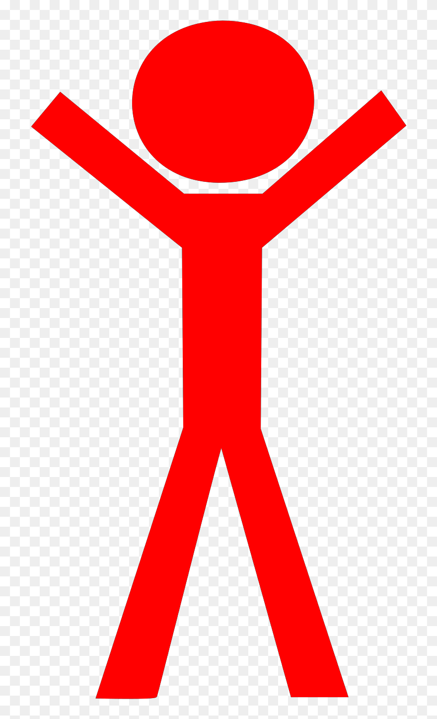 Person,stick,man,stick Man,raised Arms - Red Stick Figure Clipart