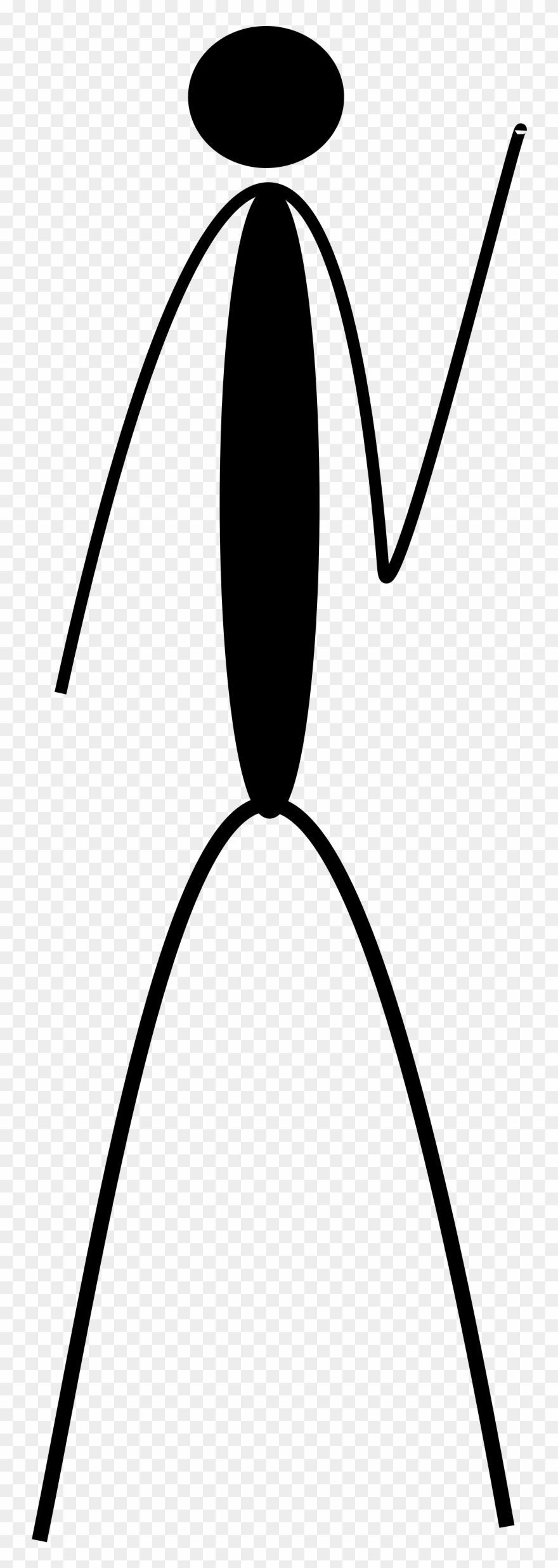 Clipart Backraisedhand Stick Figure Teacher Clip Art - Clip Art - Png Download