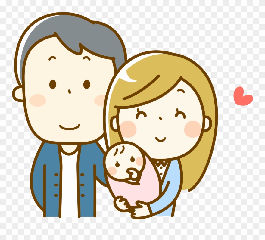 Big Image - Clip Art Family With Baby - Png Download