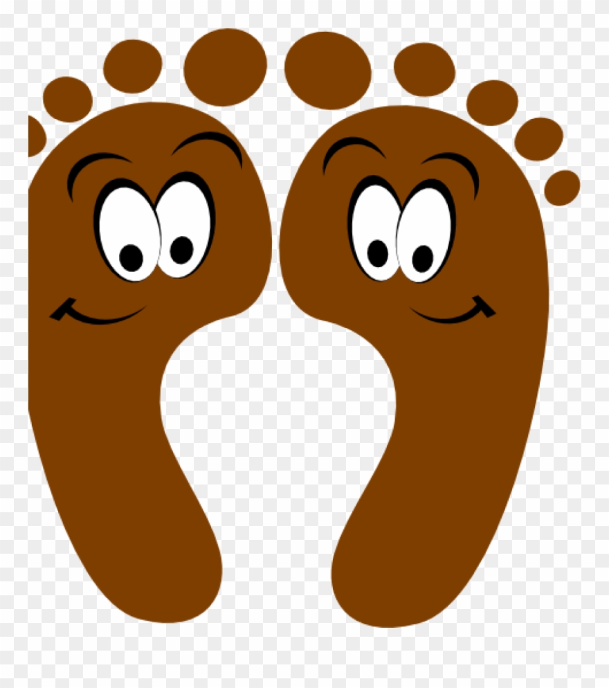 Cartoon Feet Brown Happy Clip Art At Clker Vector Online - Cartoon Clip Art Feet - Png Download