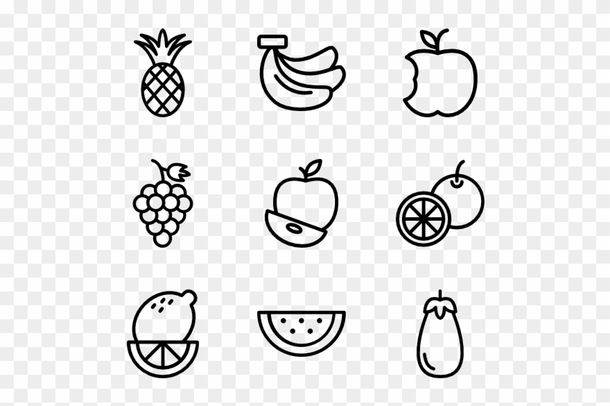 Apple Icons Free Black And White Fruit Icon Png Clipart (491929