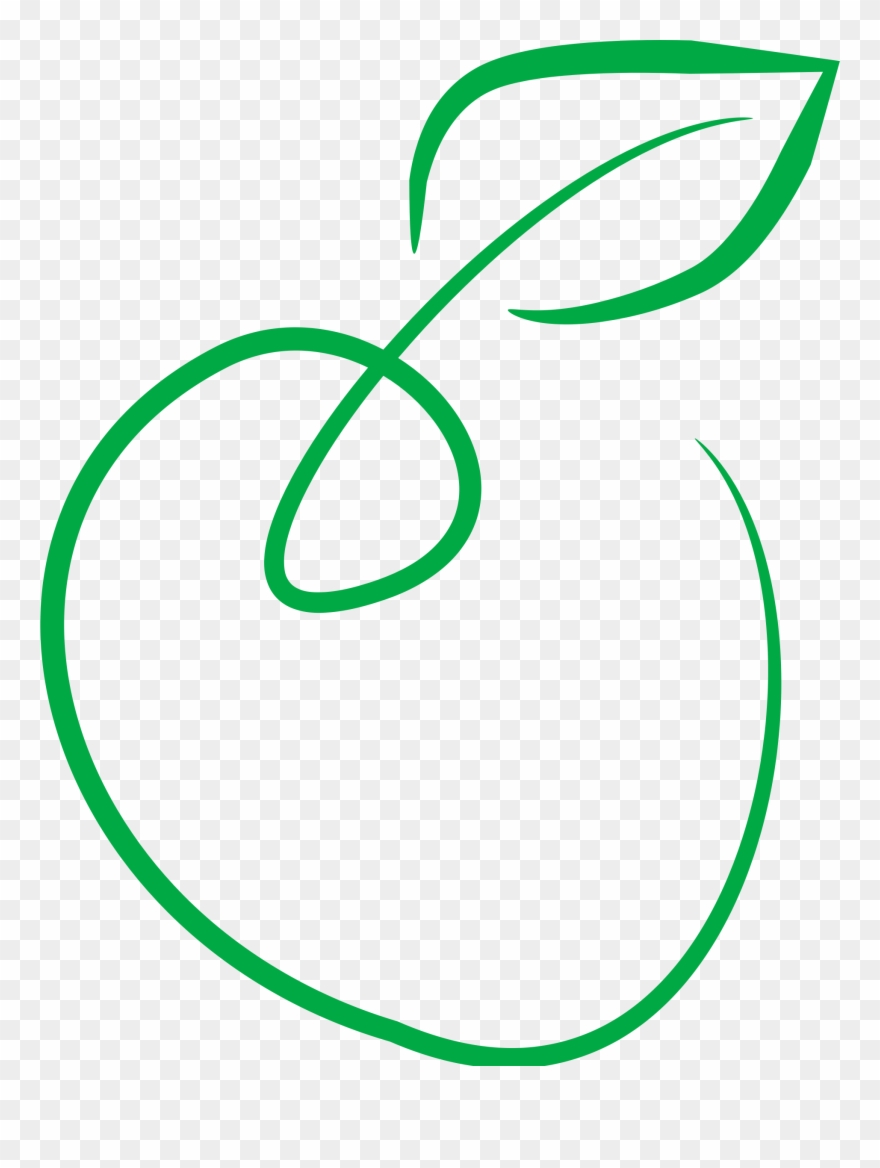 Outline 6 Apple Drawing Clipart - Green Apple Drawing Art - Png Download