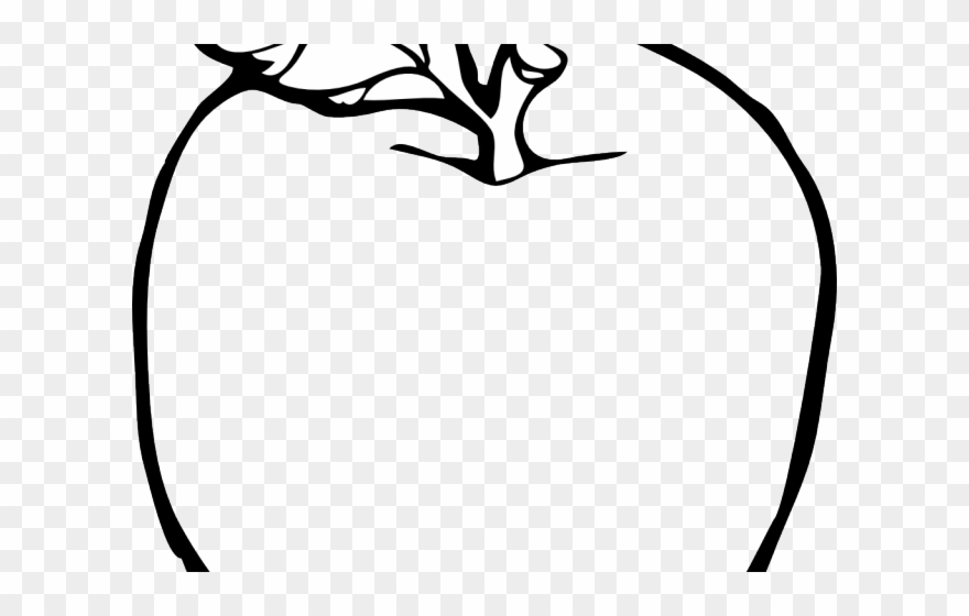 Macbook Clipart Black And White - Apple In Black And White - Png Download