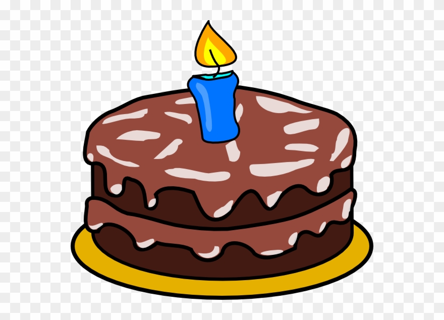 Clipart Info - Birthday Cake 1 Candle - Png Download
