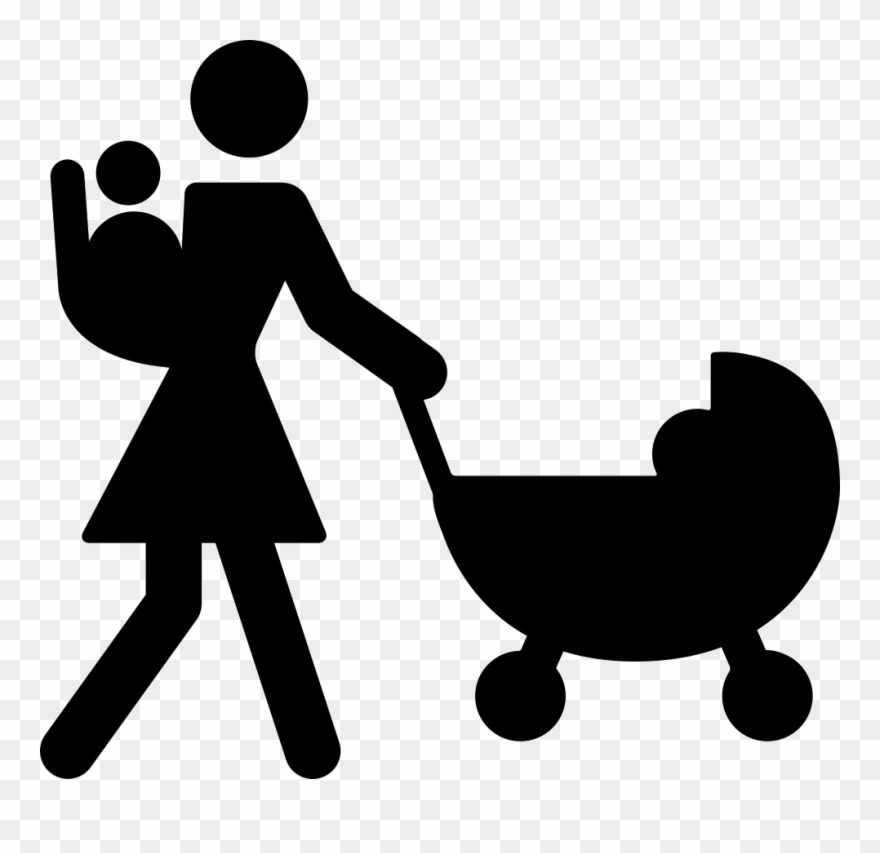 Vector Royalty Free Download Mother Walking With Baby - Mom Stroller Icon Clipart