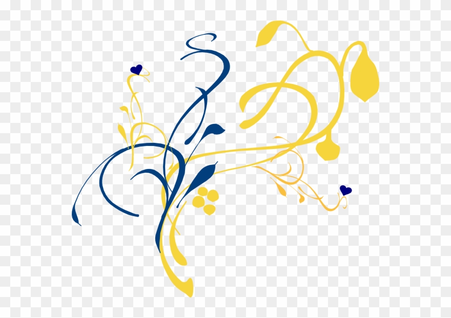 Blue And Gold Branch Svg Clip Arts 600 X 541 Px - Png Download