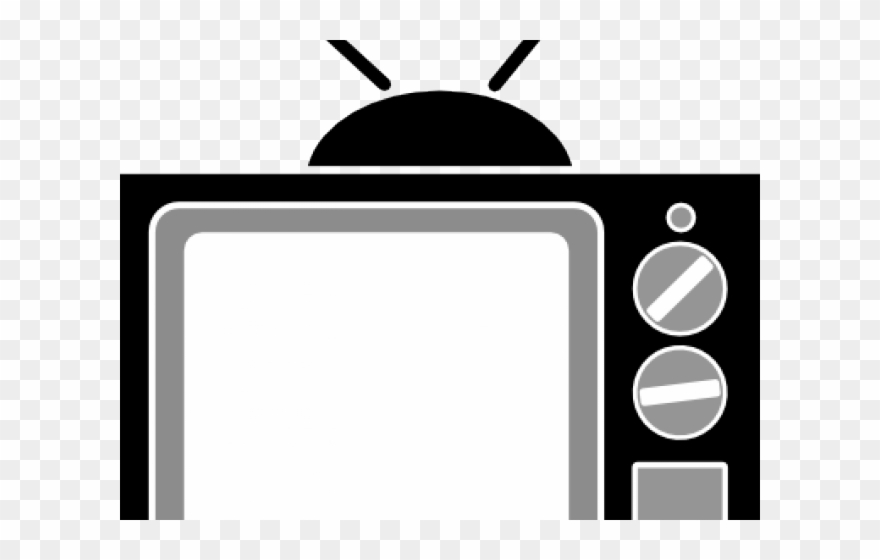 Watch Clipart Tv Show - Black And White Television Clipart - Png Download