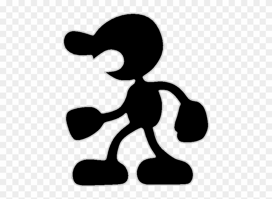 Mr Game And Watch Png Svg Black And White - Super Smash Bros. Ultimate Clipart