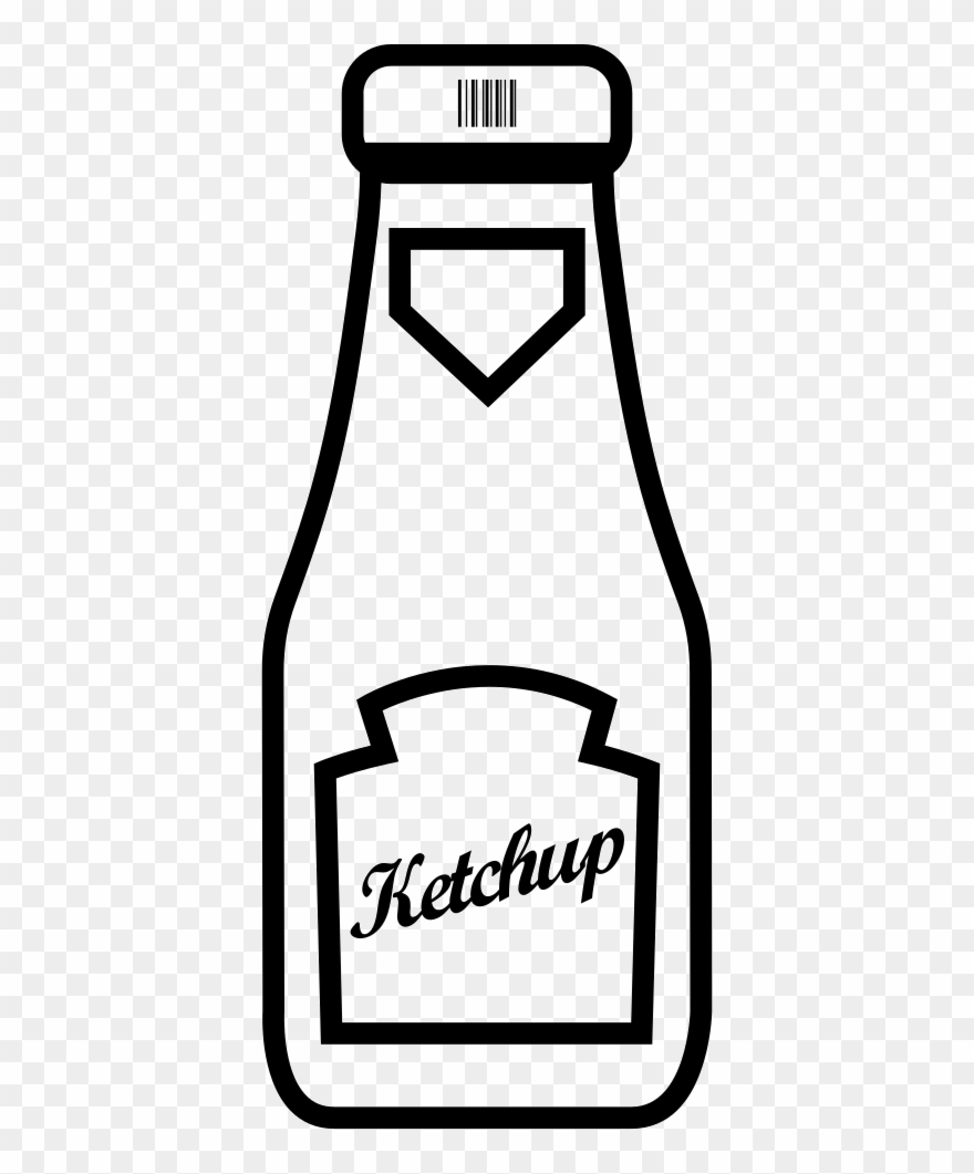 Bottle Clipart Ketchup Bottle - Ketchup Bottle Clipart Black And White - Png Download