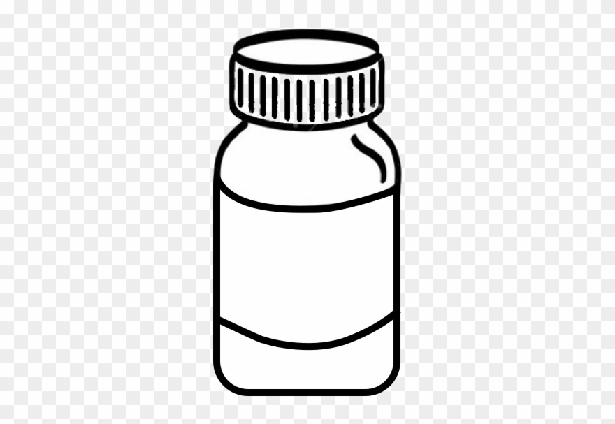 Png Black And White Download Pill Clipart Vitamin - Medicine Bottle Clipart Black And White Transparent Png