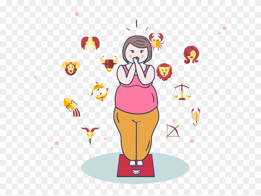 Astrology Remedies For Weight Loss - Girl Obesity Cartoon Png Clipart
