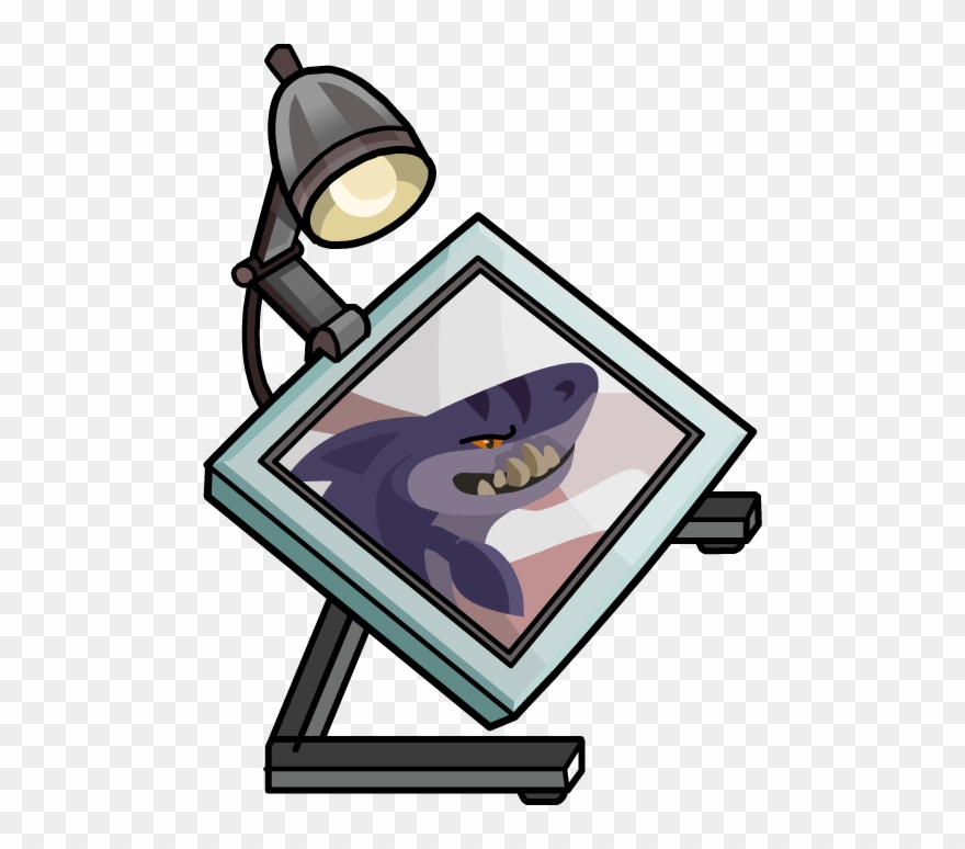 Vector Black And White Library Image Skate Classroom - Megalodon Club Penguin Clipart