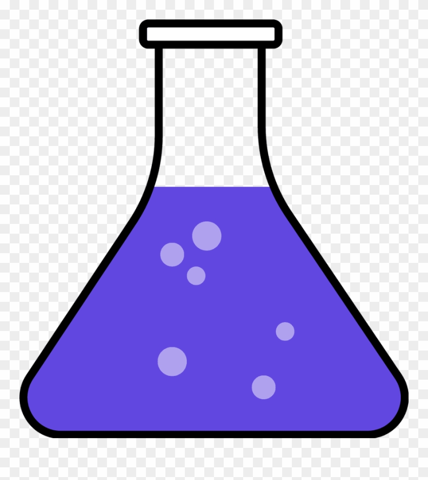 Navy Science Flask Clipart - Science Beaker Clipart - Png Download
