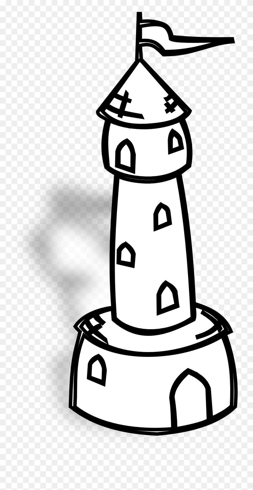 Tower Clipart Black And White - Black And White Tower Clip Art - Png Download