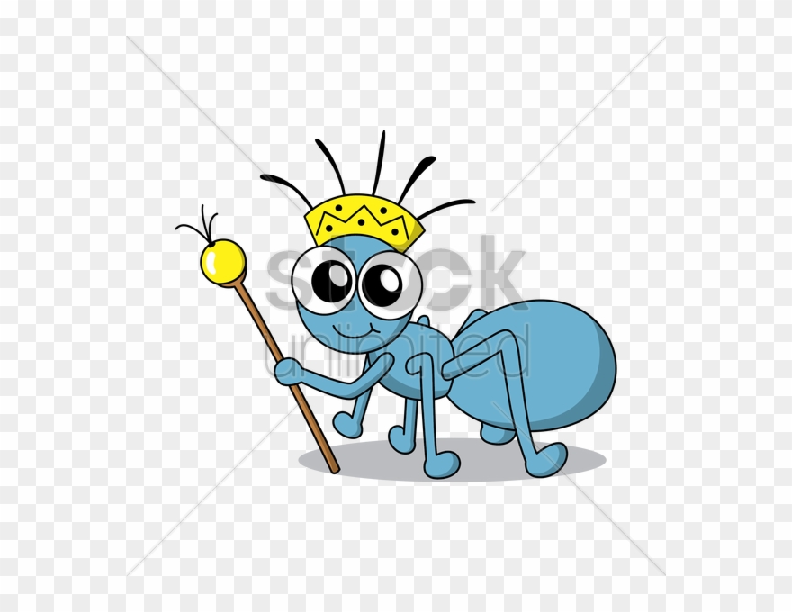 Ant Clipart Sugar - Ant With Crown Cartoon - Png Download