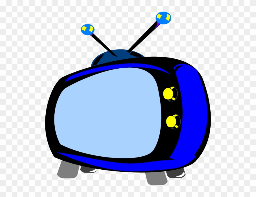 Blue Retro Tv Clip Art At Clker - Logo Tv Cartoon - Png Download