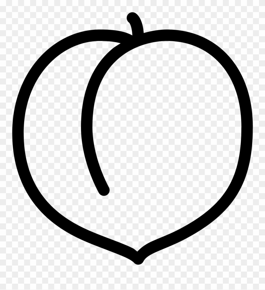 Peach Icon - Clip Art Black And White Peach - Png Download