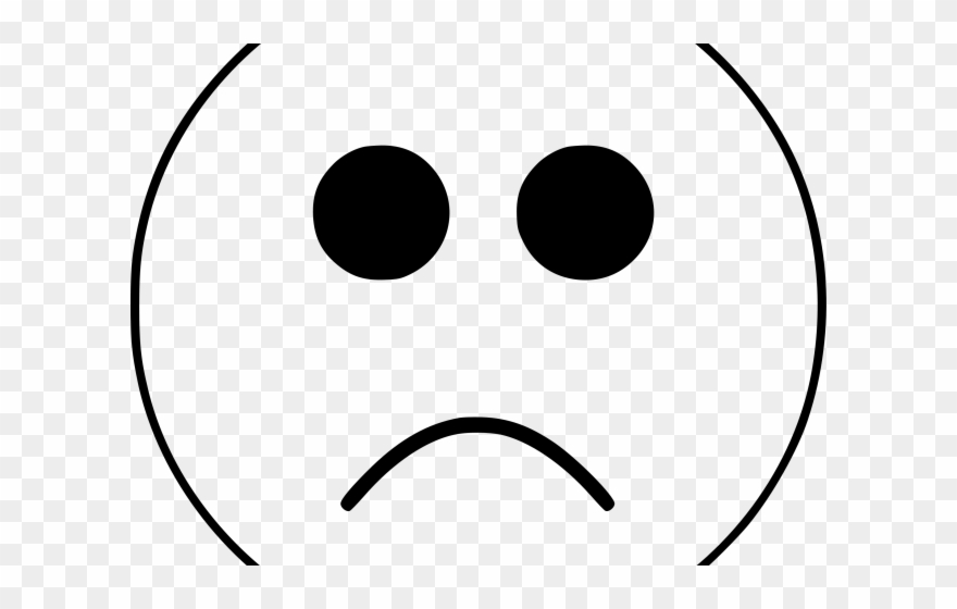Sad Emoji Clipart Black And White - Smiley - Png Download