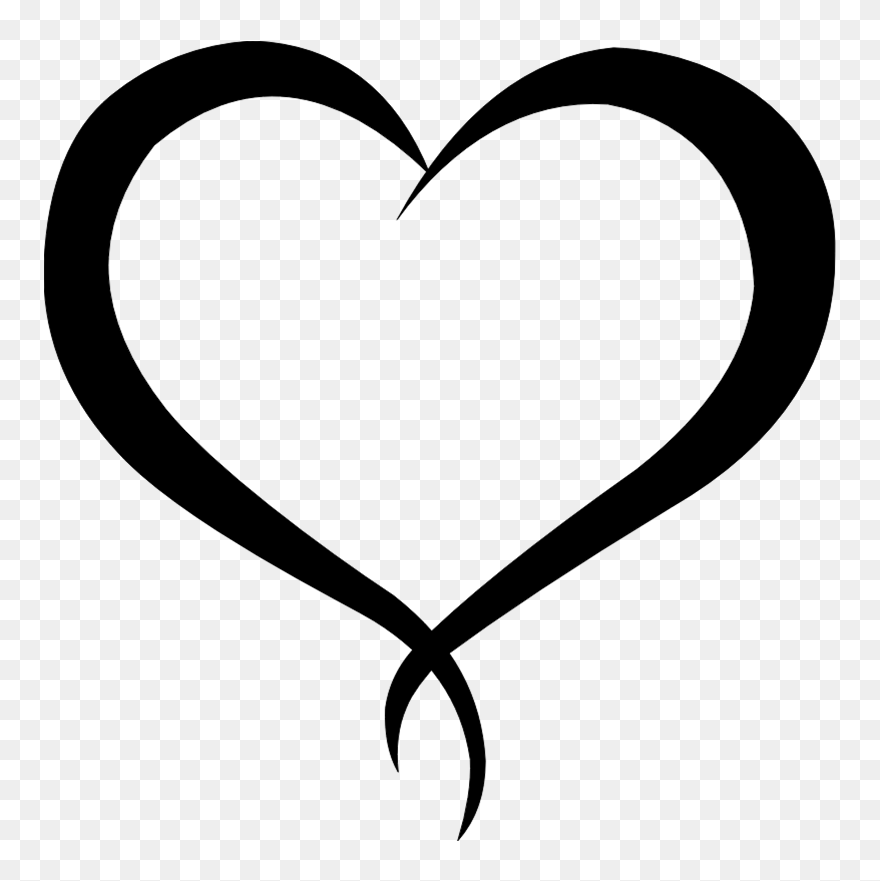 Line Art Leaf M-095 Body Jewellery - Heart Clipart - Png Download