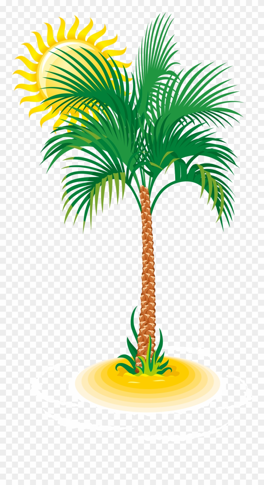 Palm And Sun Png Clip Art Image Transparent Png