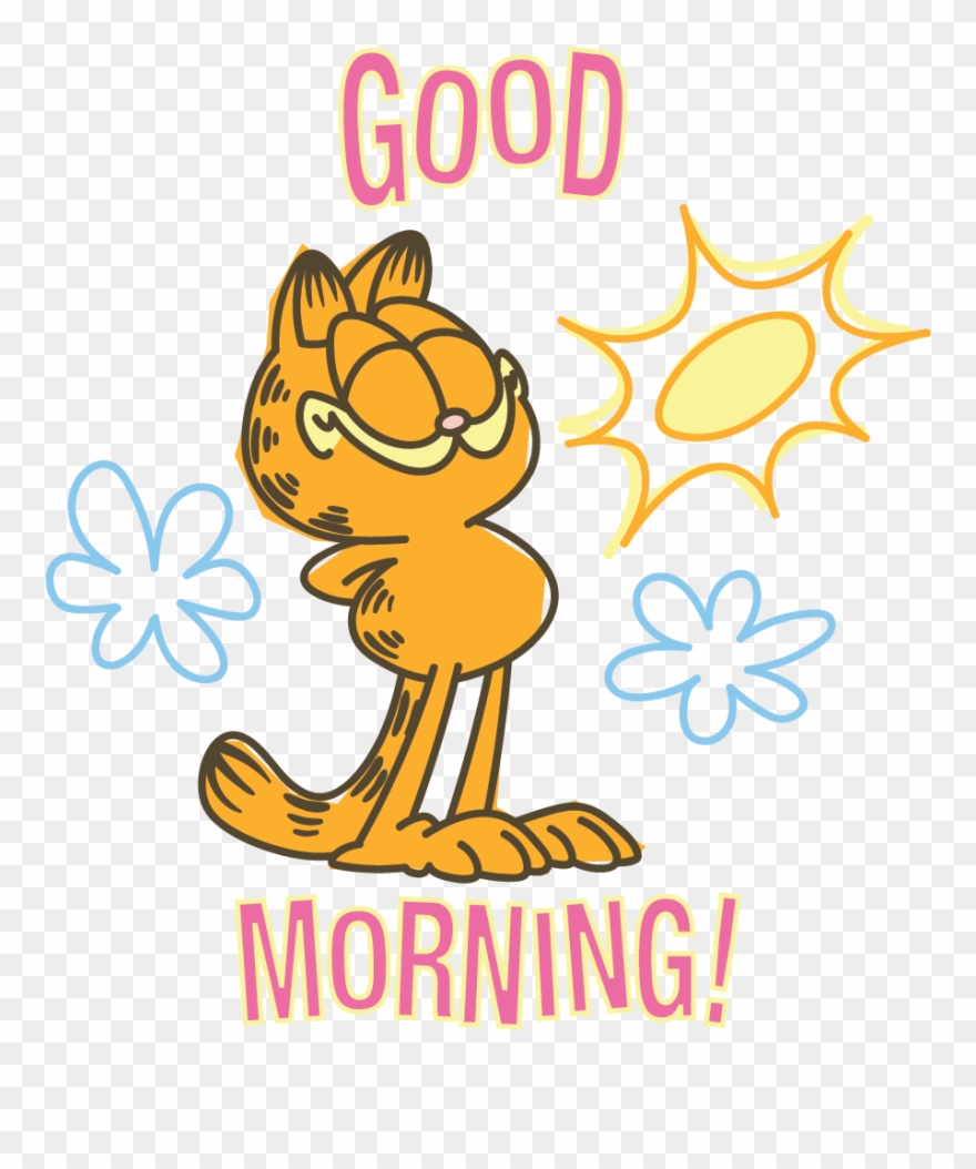 Garfield Line Messaging Sticker - Good Morning Wednesday Garfield Clipart
