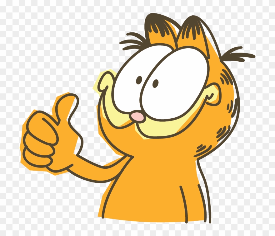 Garfield Line Messaging Sticker - Garfield Thumbs Up Clipart