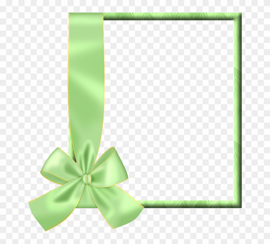 Green Transparent Frame With Bow Gallery Yopriceville - Orange Transparent Photo Frames Png Clipart