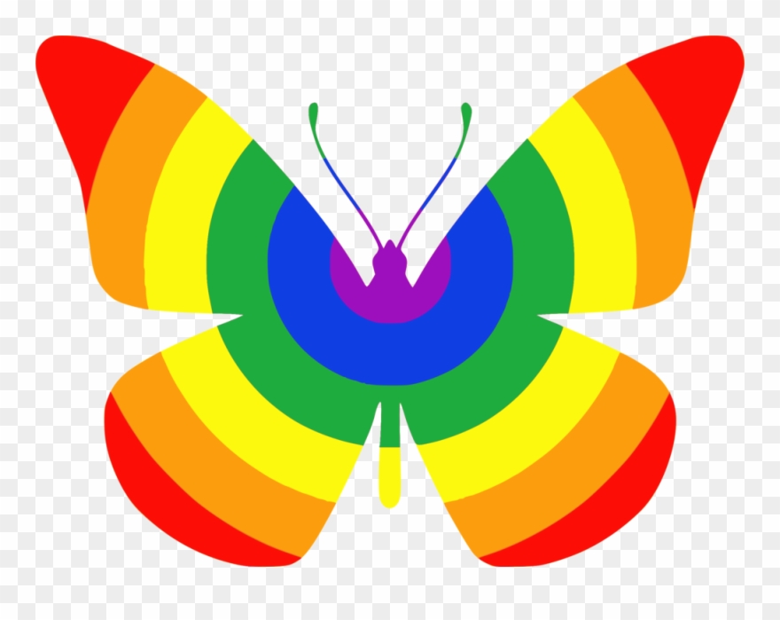 Butterfly Rainbow Insect Color Pollinator - Rainbow Butterfly Clipart - Png Download