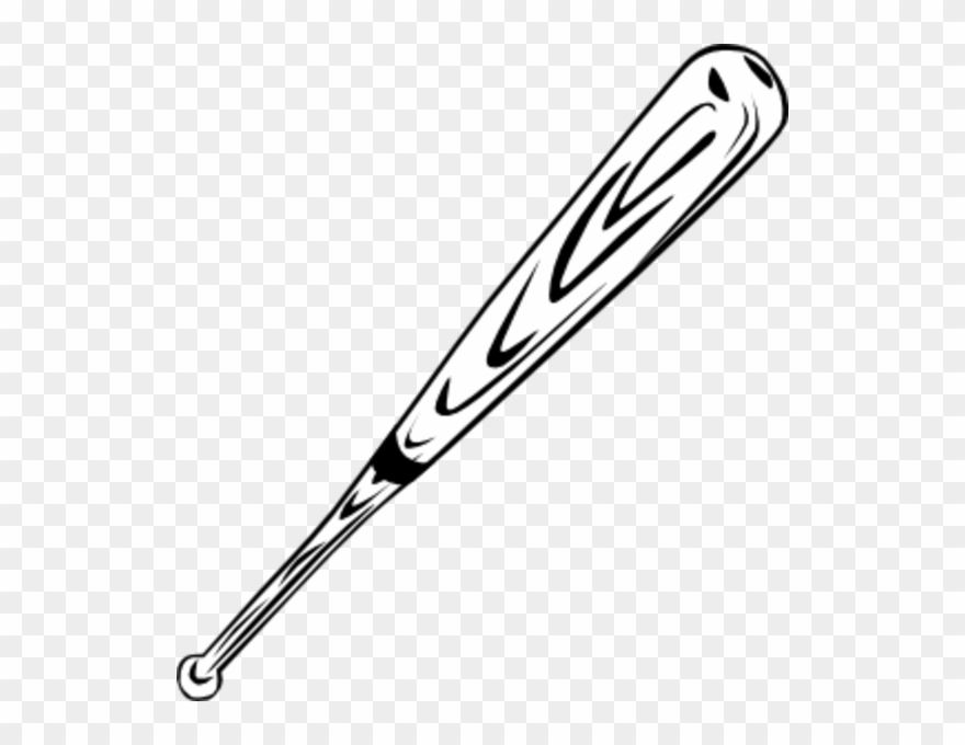 Baseball Bat Bw Ganson Med Image - Baseball Bat Vector Png Clipart
