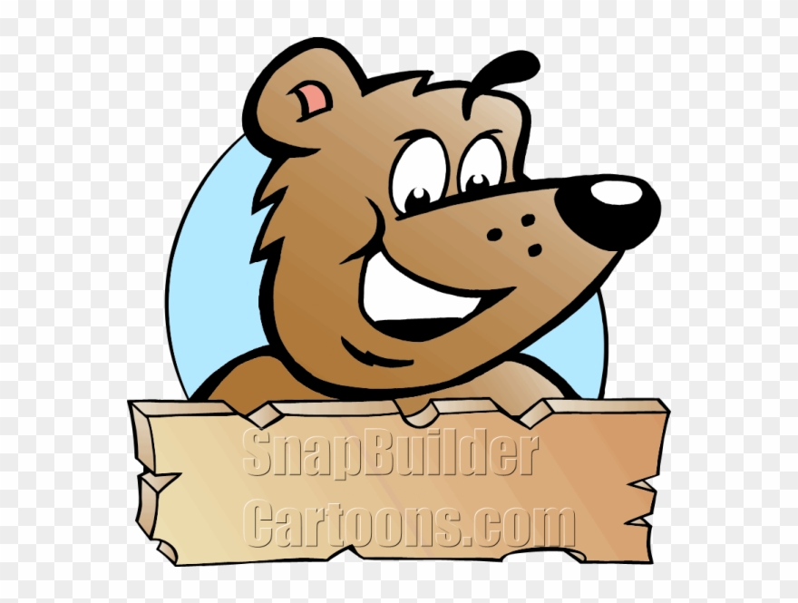 Bear Holding Wood Clipart
