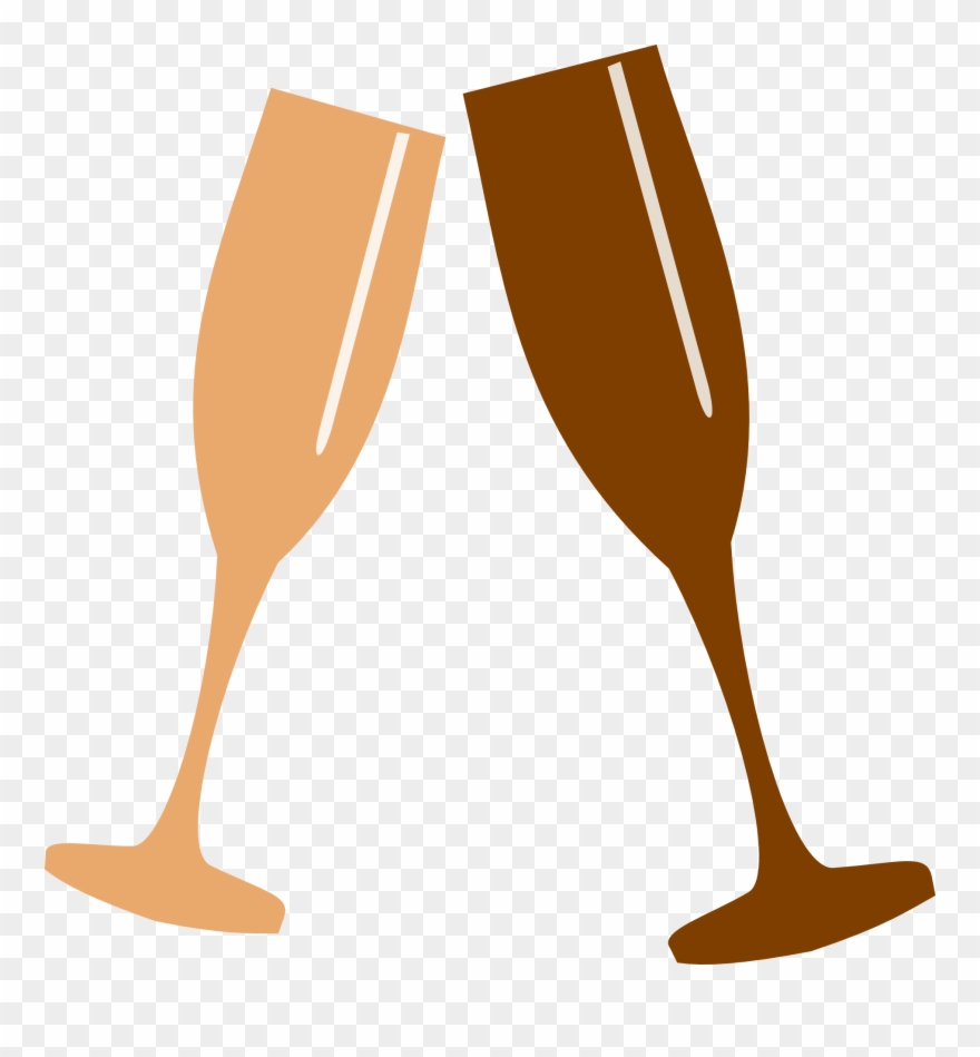Clipart Champagne Glasses Toasting - Clip Art Champagne Glass Png Transparent Png