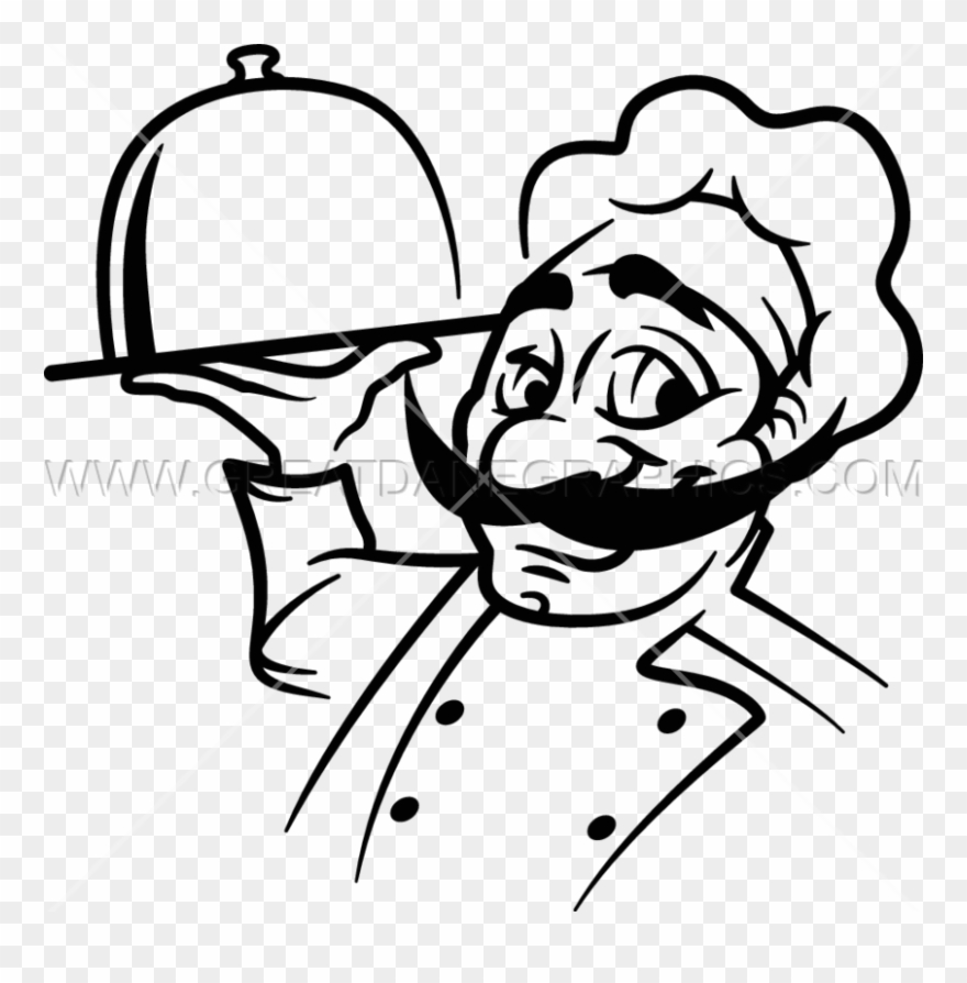 Blackline Waiter Clipart