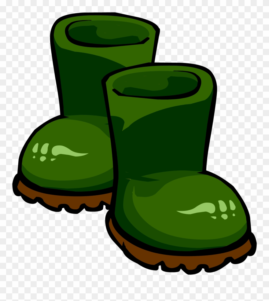 Green Rubber Boots - Club Penguin Green Boots Clipart