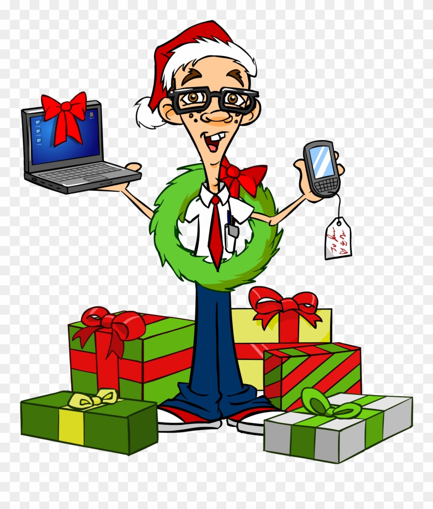 Christmas Gift Ideas - Computer Nerd Christmas Clipart