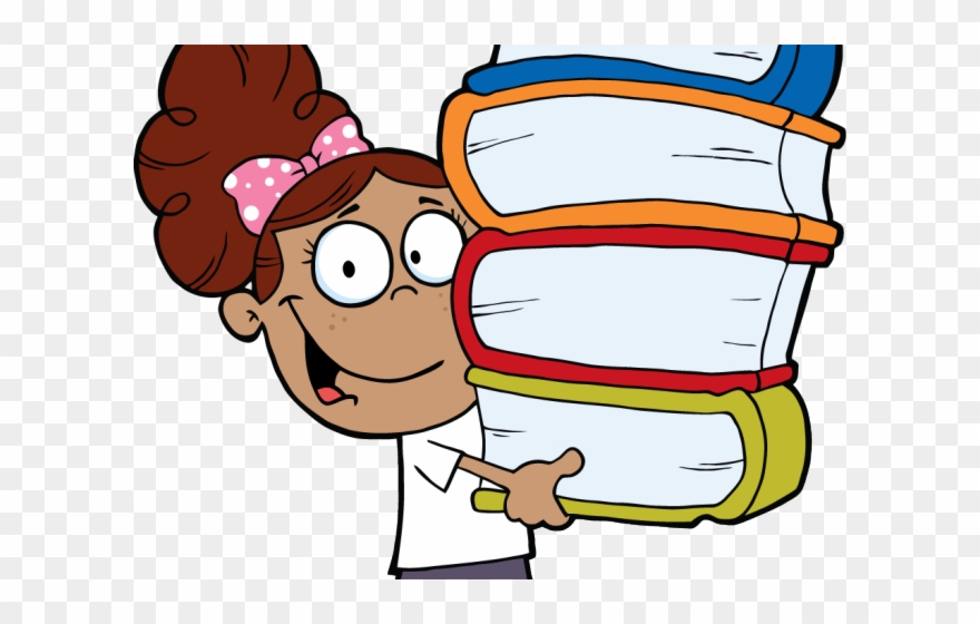 Student With Books Clipart - Png Download
