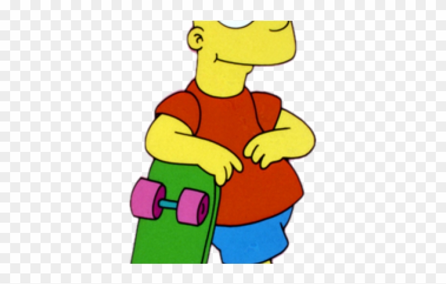 Bart Simpson Clipart Transparent Background - Bart Simpson Skateboard - Png Download