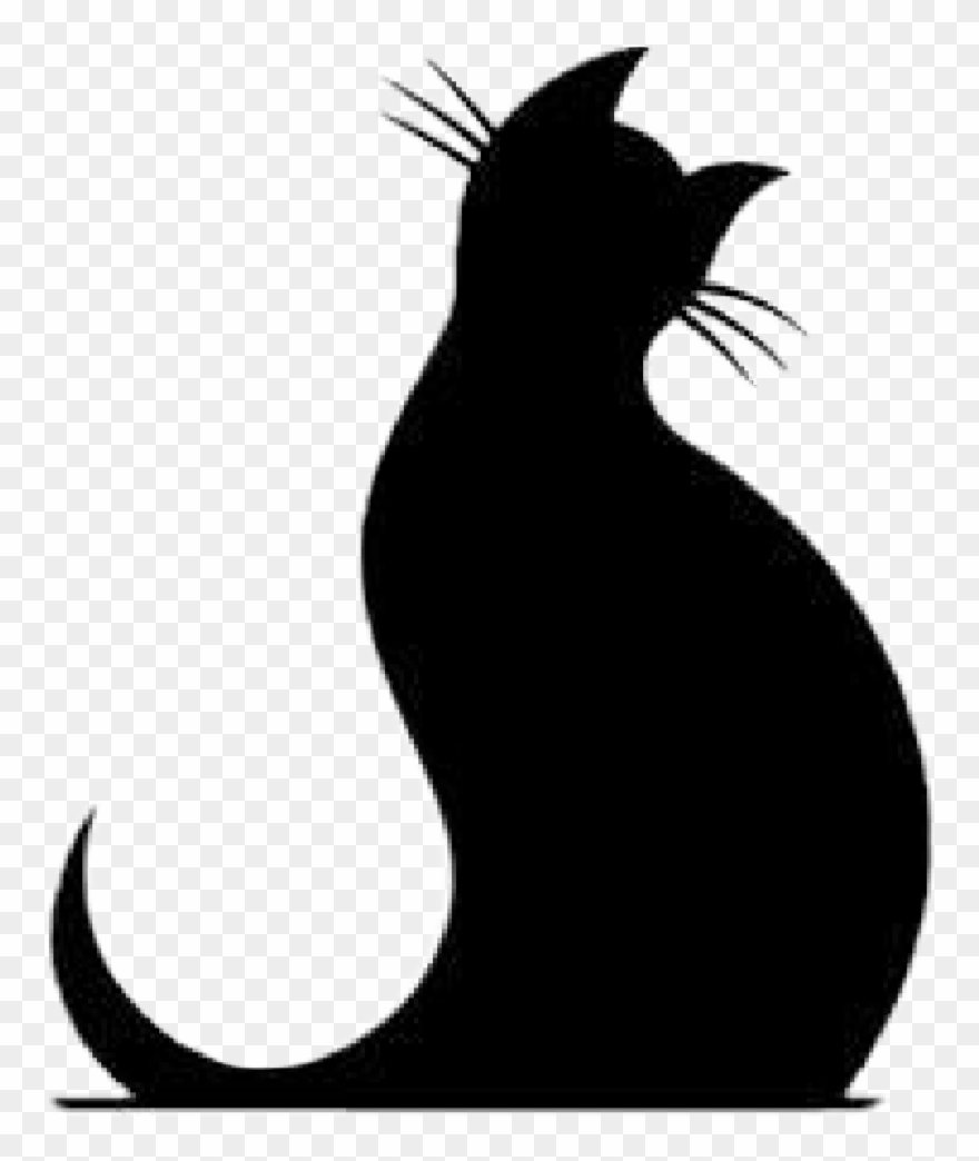 #cat #silhouette - Cat Yawns Clipart