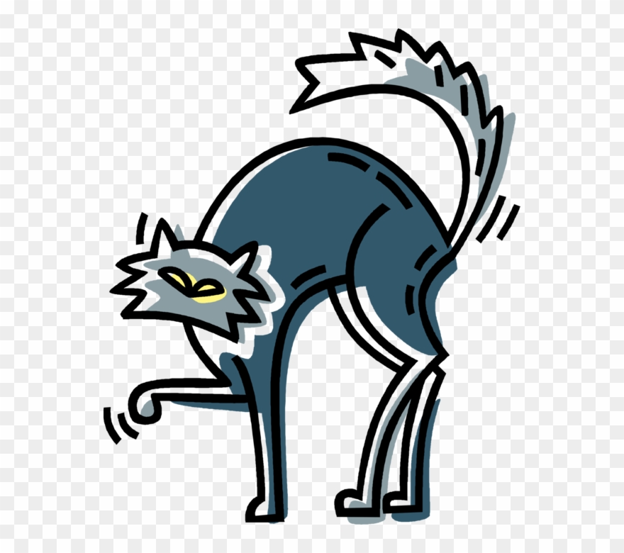 Vector Illustration Of Halloween Black Cat Associated Clipart