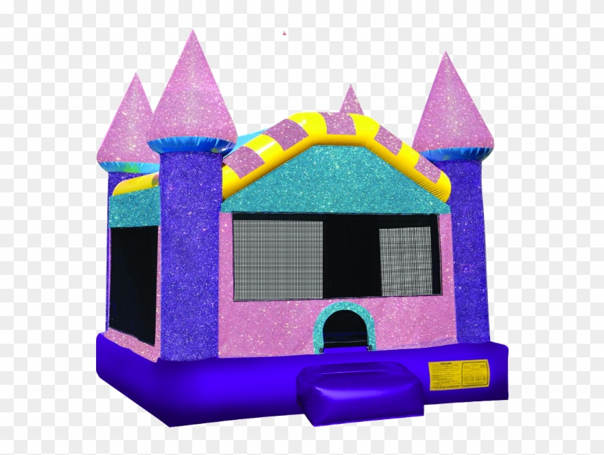 Dazzling Castle Bounce House - Unicorn Bounce House Nj Clipart